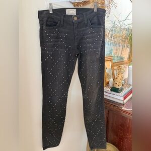 Current Elliot sz 27 rivet studded faded black jeans